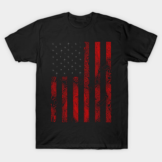 American Flag Retro T-Shirt by KZK101